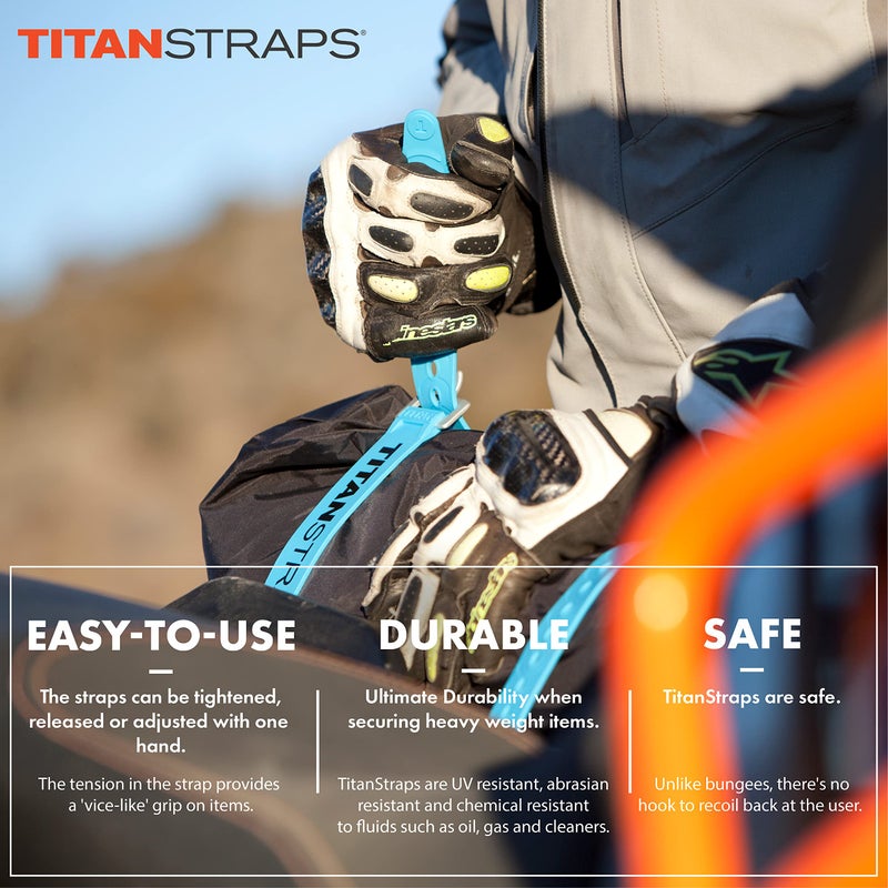 TitanStraps Titan Utility Straps â€“ Easy-to-Use, Reliable Tension Straps for Securing Bike & Moto Gear, Skis, Garden Hoses, Field Repairs â€“ Use in Frigid Temps â€“ 60 lb.Working Load, 9" Length, Lime Green, 4-Pack - Image 5